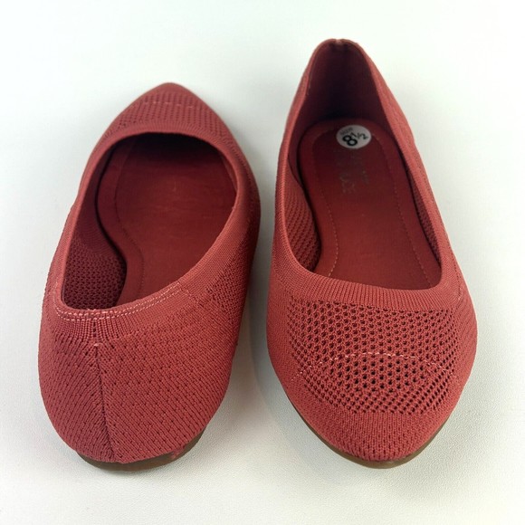Market & Spruce Point Toe Flat Knit Slip On Shoes Terra Cotta US 8.5 NEW - Picture 9 of 10